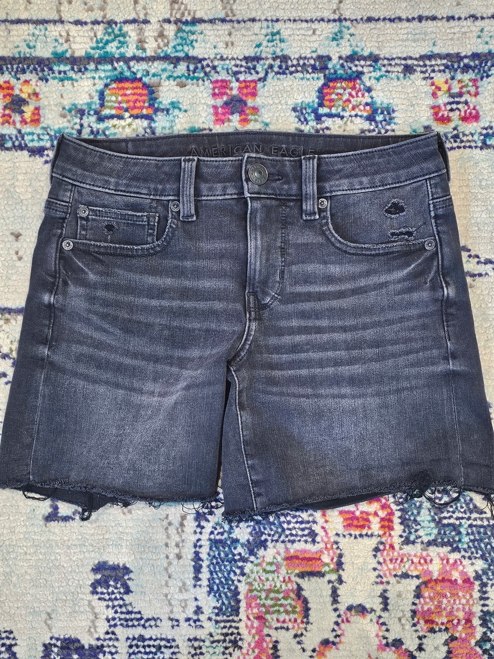 American Eagle Black Denim Waist Label